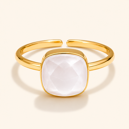 Opal Stone Ring - 18k Gold Plated