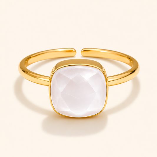 Opal Stone Ring - 18k Gold Plated