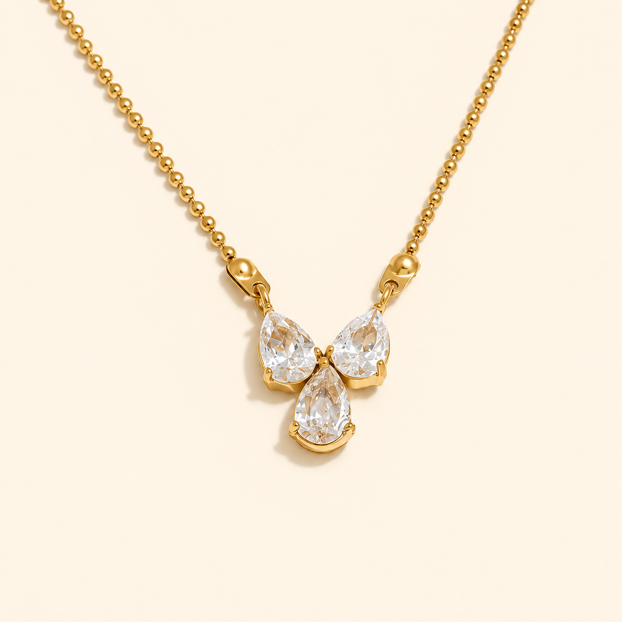 Moon Petal Necklace - 18k Gold Plated