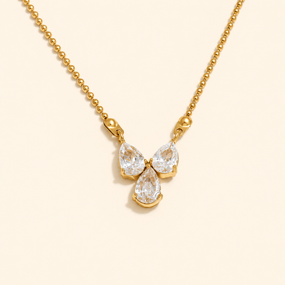 Moon Petal Necklace - 18k Gold Plated