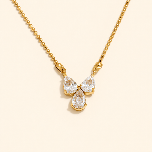 Moon Petal Necklace - 18k Gold Plated