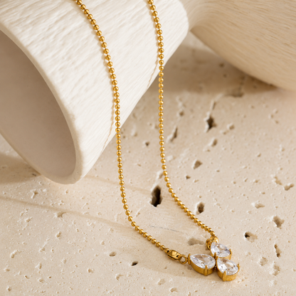Moon Petal Necklace - 18k Gold Plated