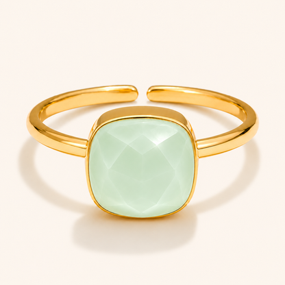 Opal Mint Stone Ring - 18k Gold Plated