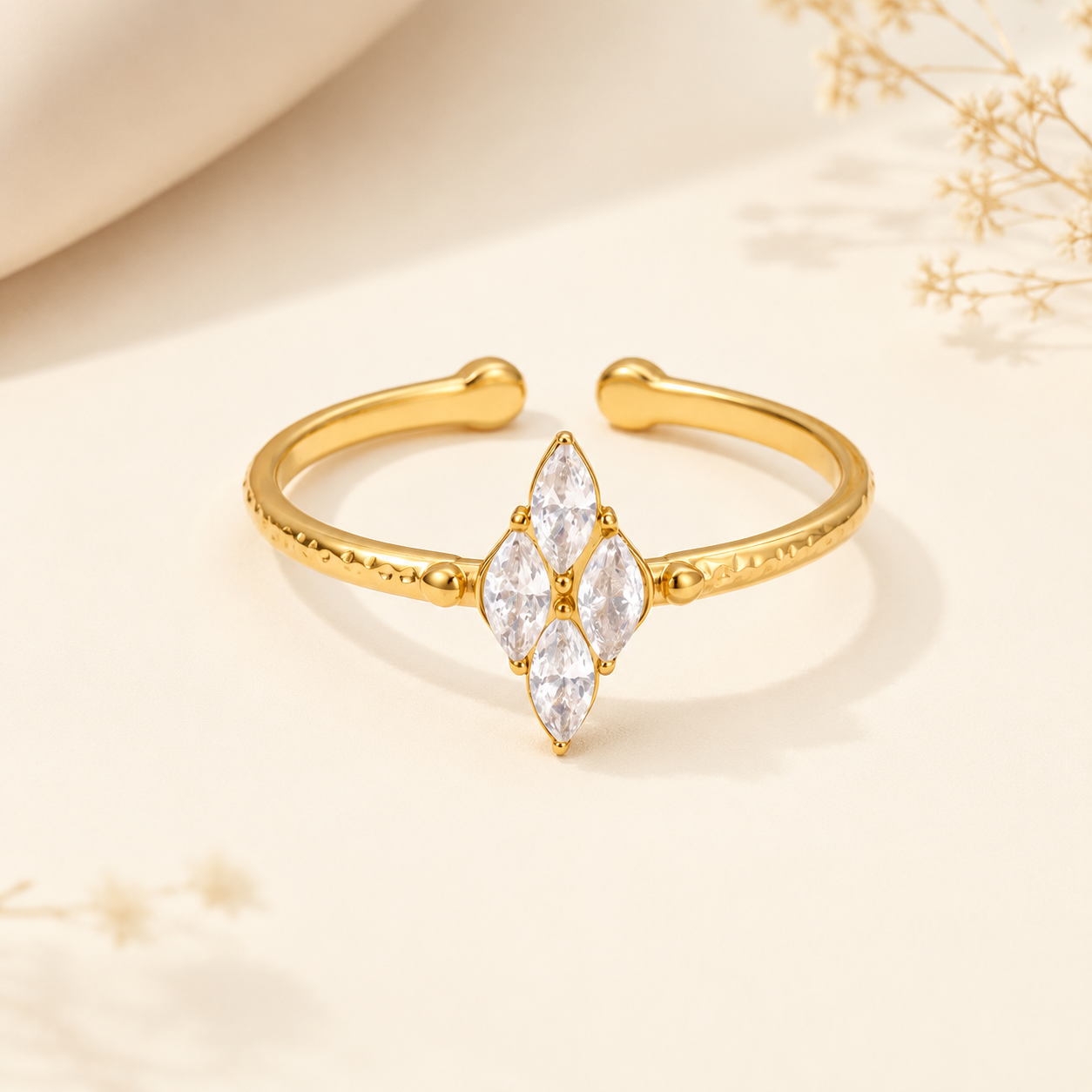 Marquise Muse Ring - 18K Gold Plated (Adjustable)