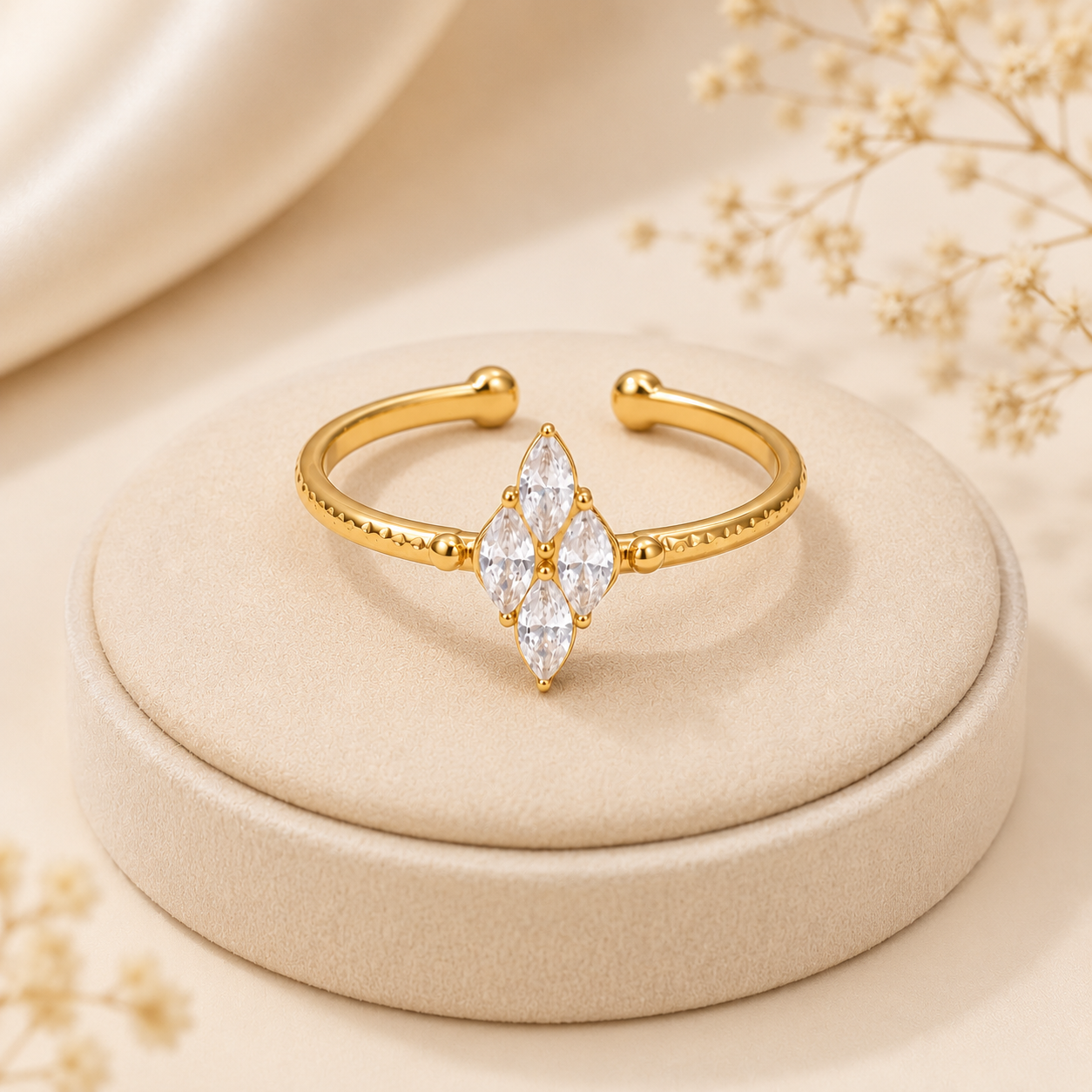 Marquise Muse Ring - 18K Gold Plated (Adjustable)