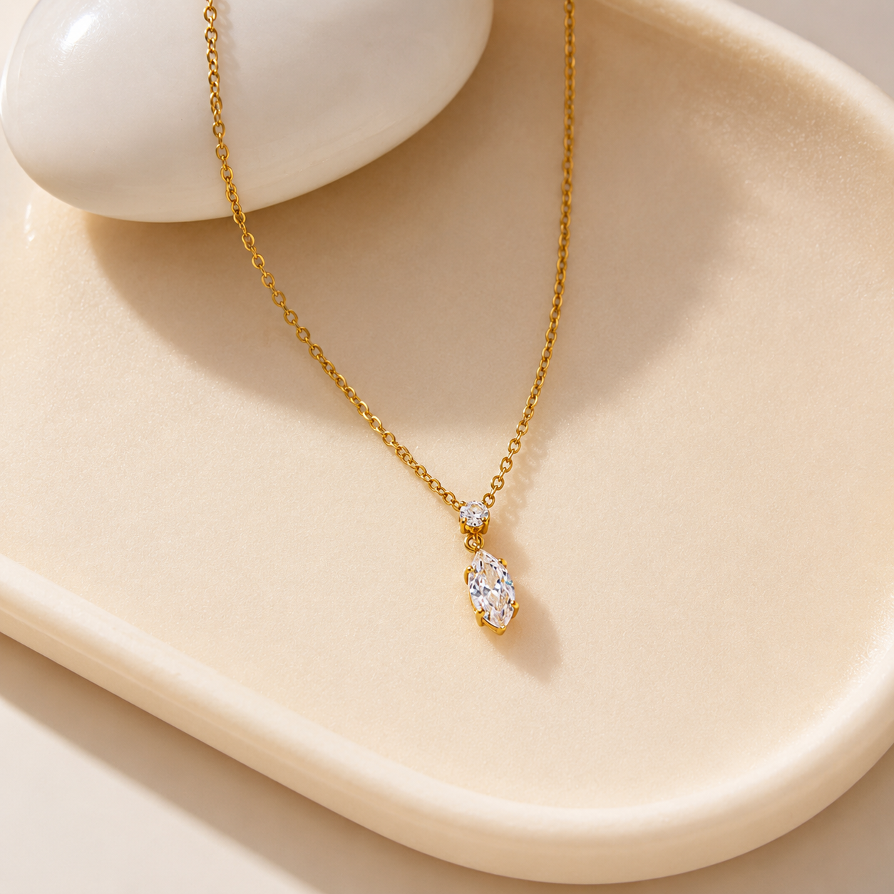 Isla Crystal Necklace - 18K Gold Plated
