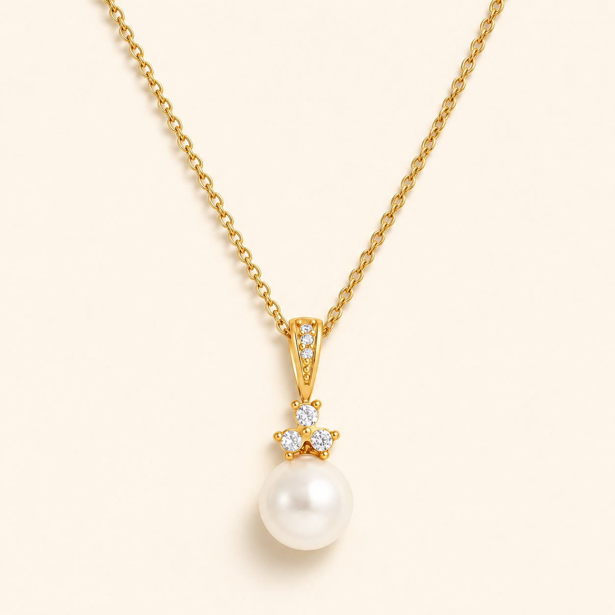 Eloria Pearl Necklace - 18K Gold Plated