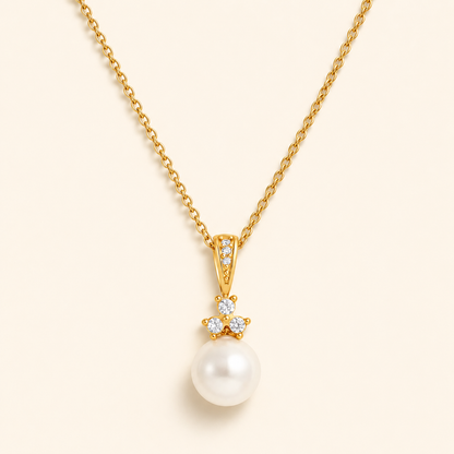 Eloria Pearl Necklace - 18K Gold Plated