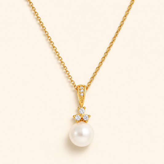 Eloria Pearl Necklace - 18K Gold Plated