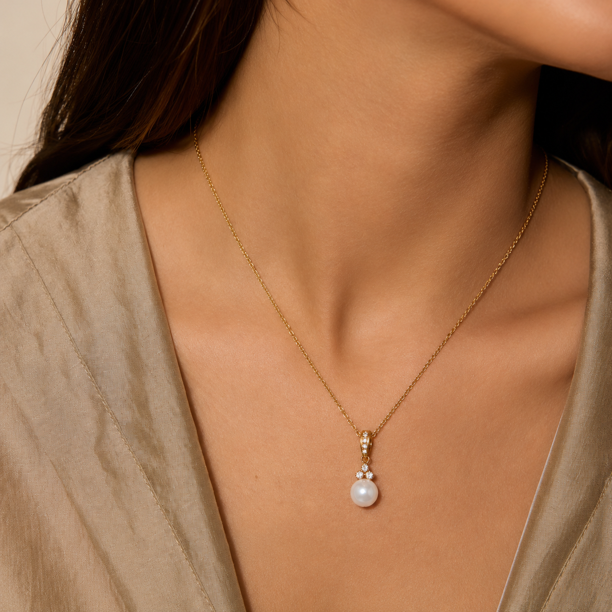 Eloria Pearl Necklace - 18K Gold Plated