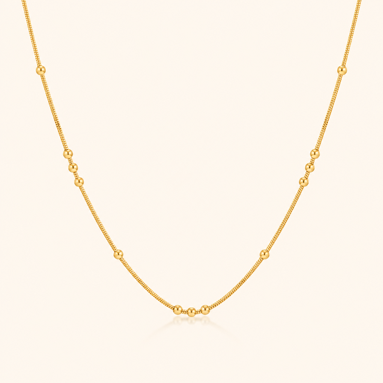 Vesper Bead Necklace - 18K Gold Plated
