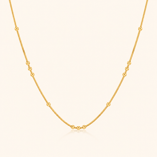Vesper Bead Necklace - 18K Gold Plated