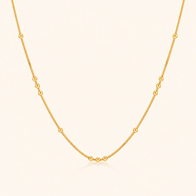 Vesper Bead Necklace - 18K Gold Plated