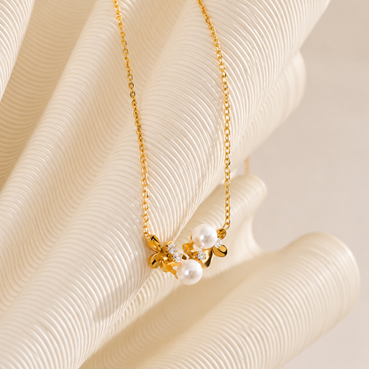 Elaris Pearl Necklace - 18k Gold Plated
