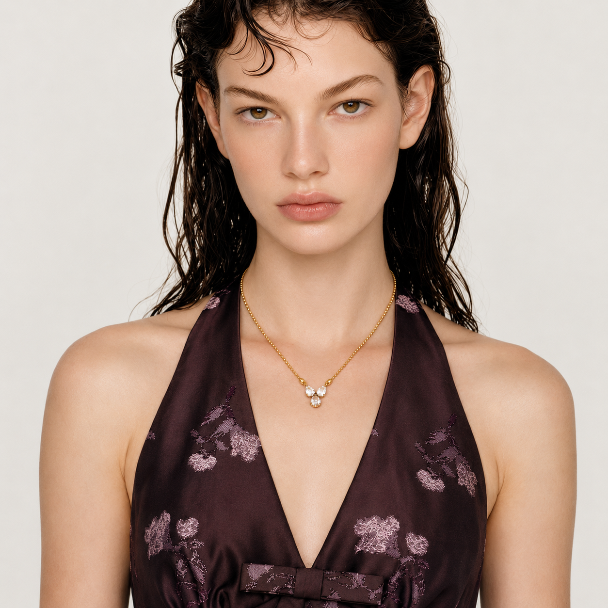 Moon Petal Necklace - 18k Gold Plated