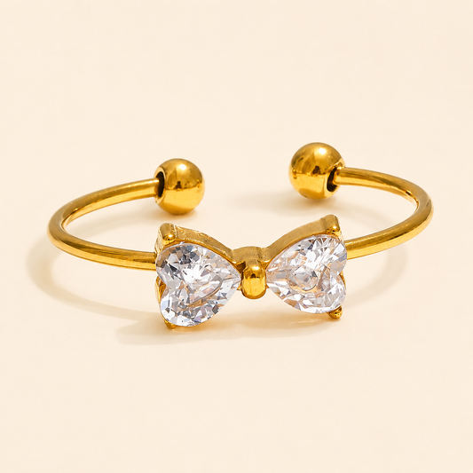 Noa Bow Ring - 18K Gold Plated (Adjustable)
