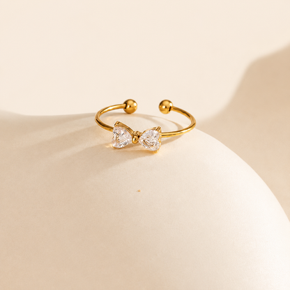 Noa Bow Ring - 18K Gold Plated (Adjustable)