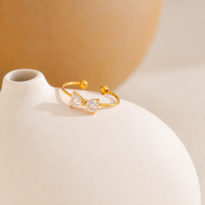 Noa Bow Ring - 18K Gold Plated (Adjustable)