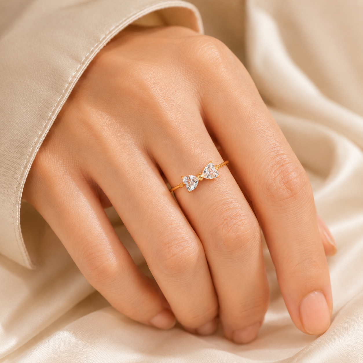Noa Bow Ring - 18K Gold Plated (Adjustable)