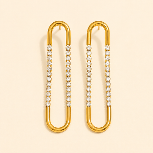 Solenne Drop Earrings - 18k Gold Plated