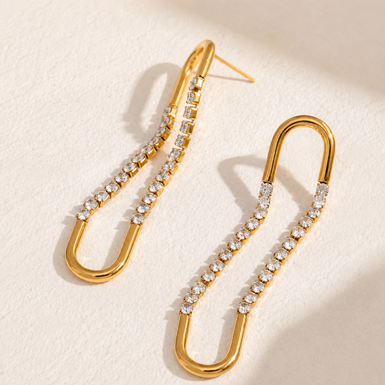 Solenne Drop Earrings - 18k Gold Plated