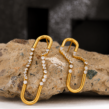 Solenne Drop Earrings - 18k Gold Plated