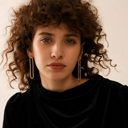 Solenne Drop Earrings - 18k Gold Plated