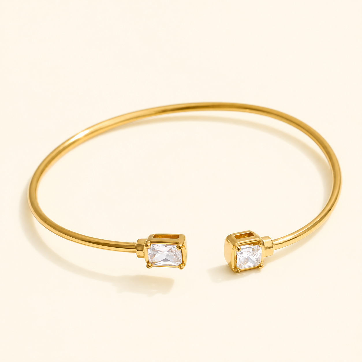 Sparkline Bangle Cuff - 18k Gold Plated (Adjustable)