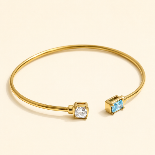 Twinlight Bangle Cuff - 18k Gold Plated (Adjustable)