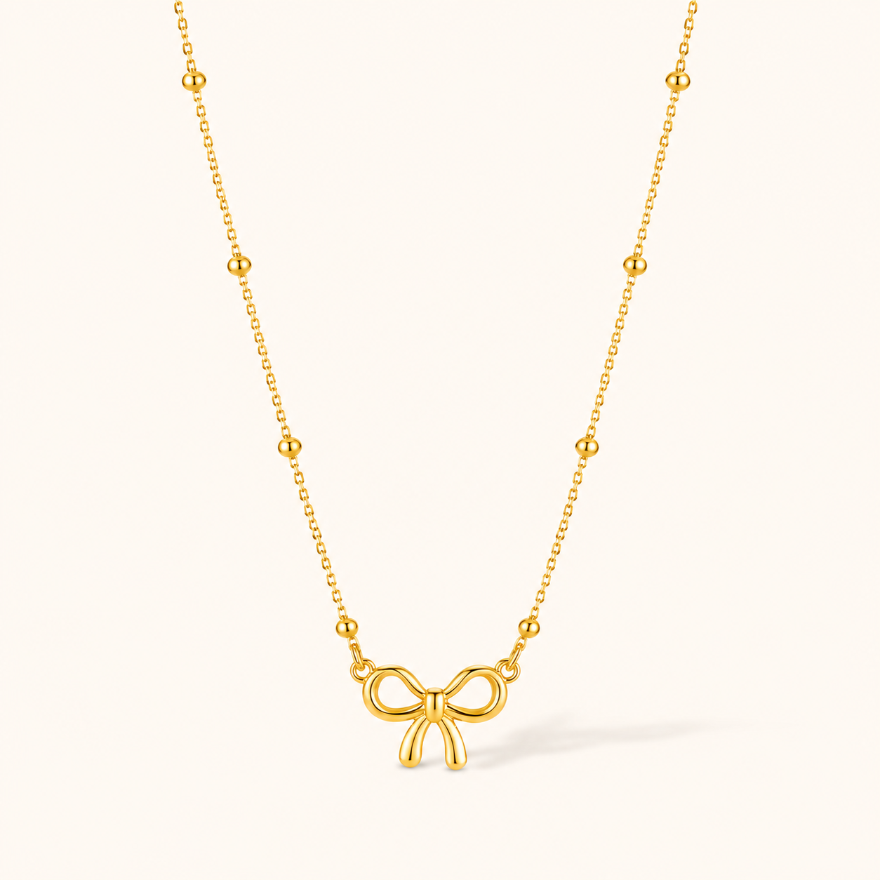 Ava Bow Necklace - 18K Gold Plated