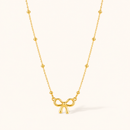 Ava Bow Necklace - 18K Gold Plated