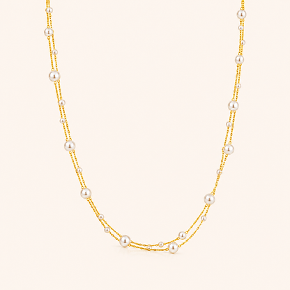 Pearl Veil Necklace - 18K Gold Plated