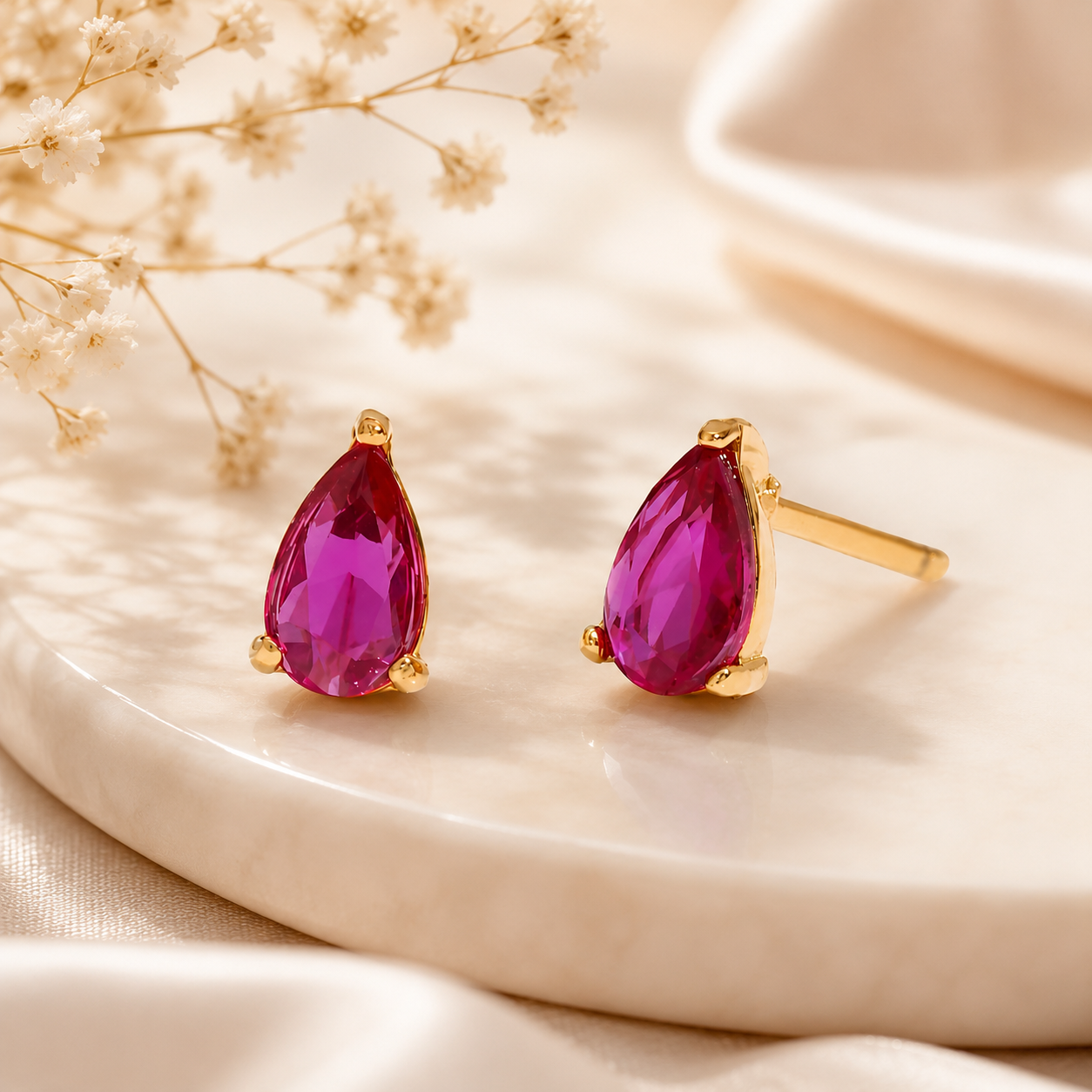 Imperial Drop Studs Earrings - 18K Gold Plated