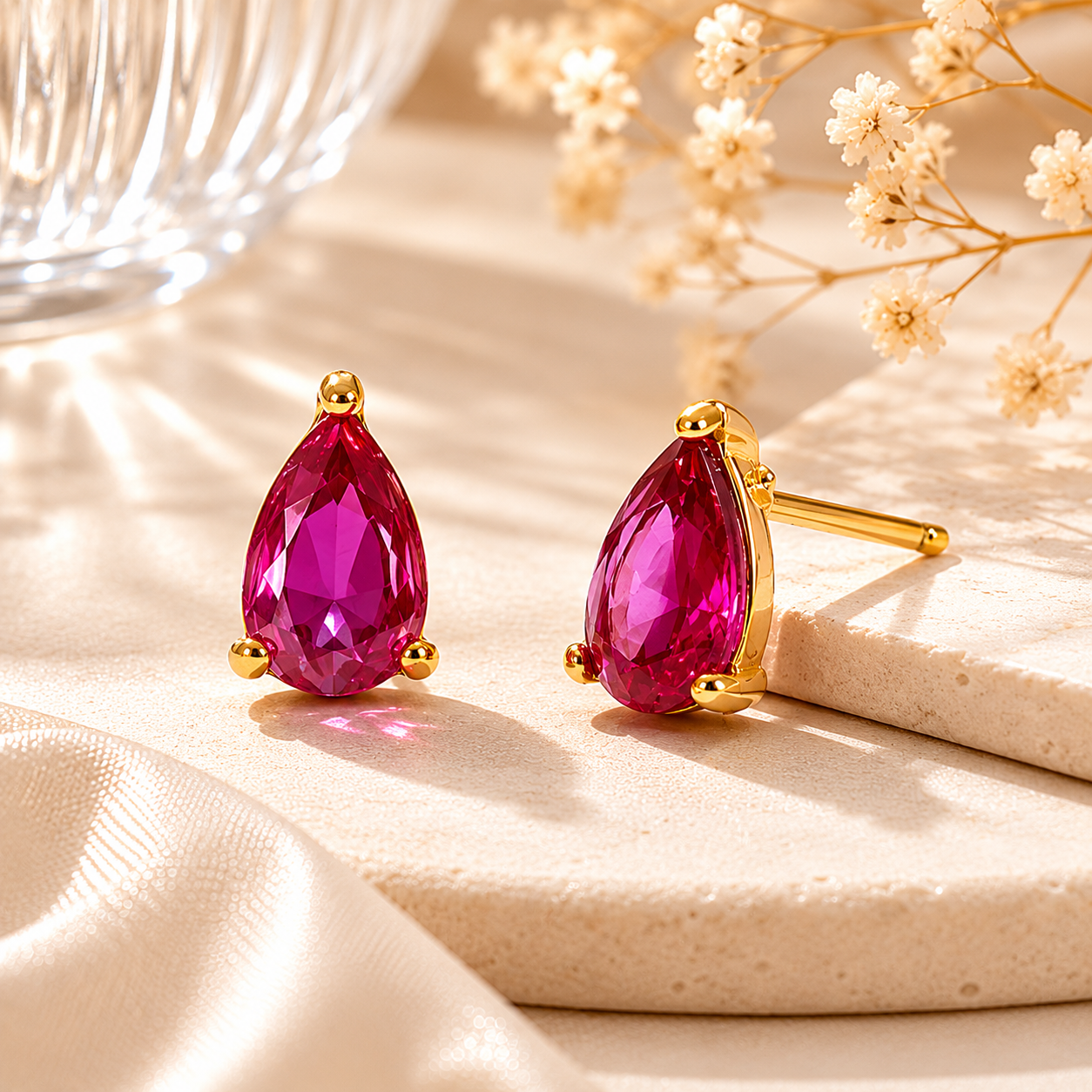 Imperial Drop Studs Earrings - 18K Gold Plated