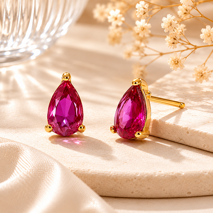 Imperial Drop Studs Earrings - 18K Gold Plated