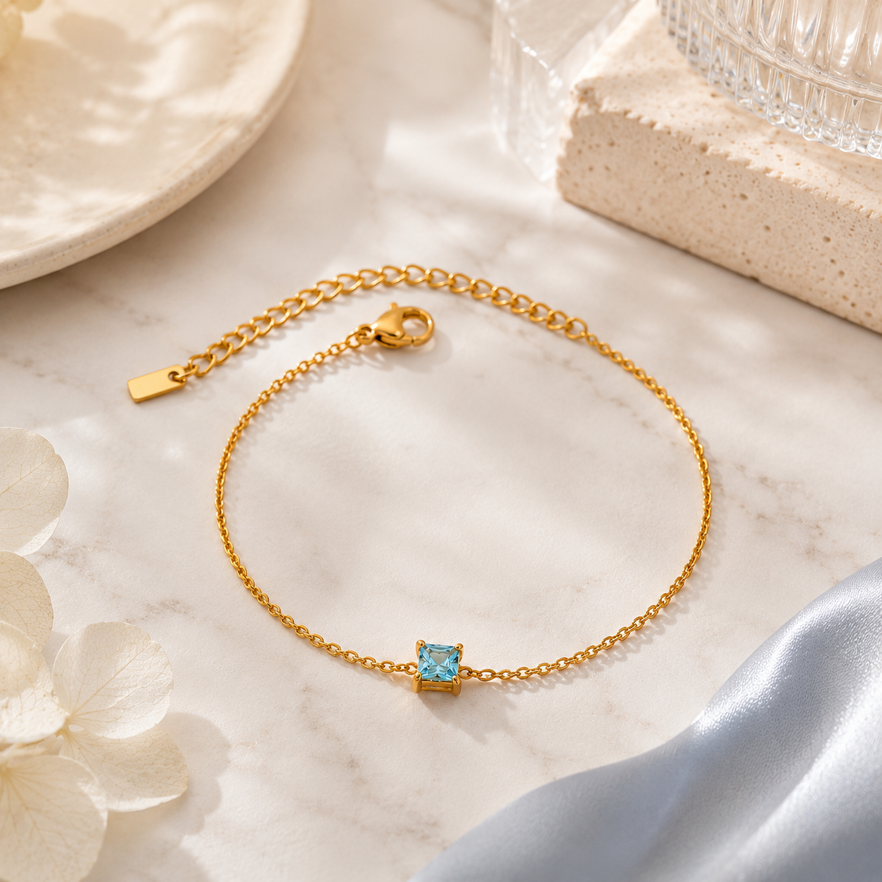 Aqua Prism Bracelet - 18K Gold Plated