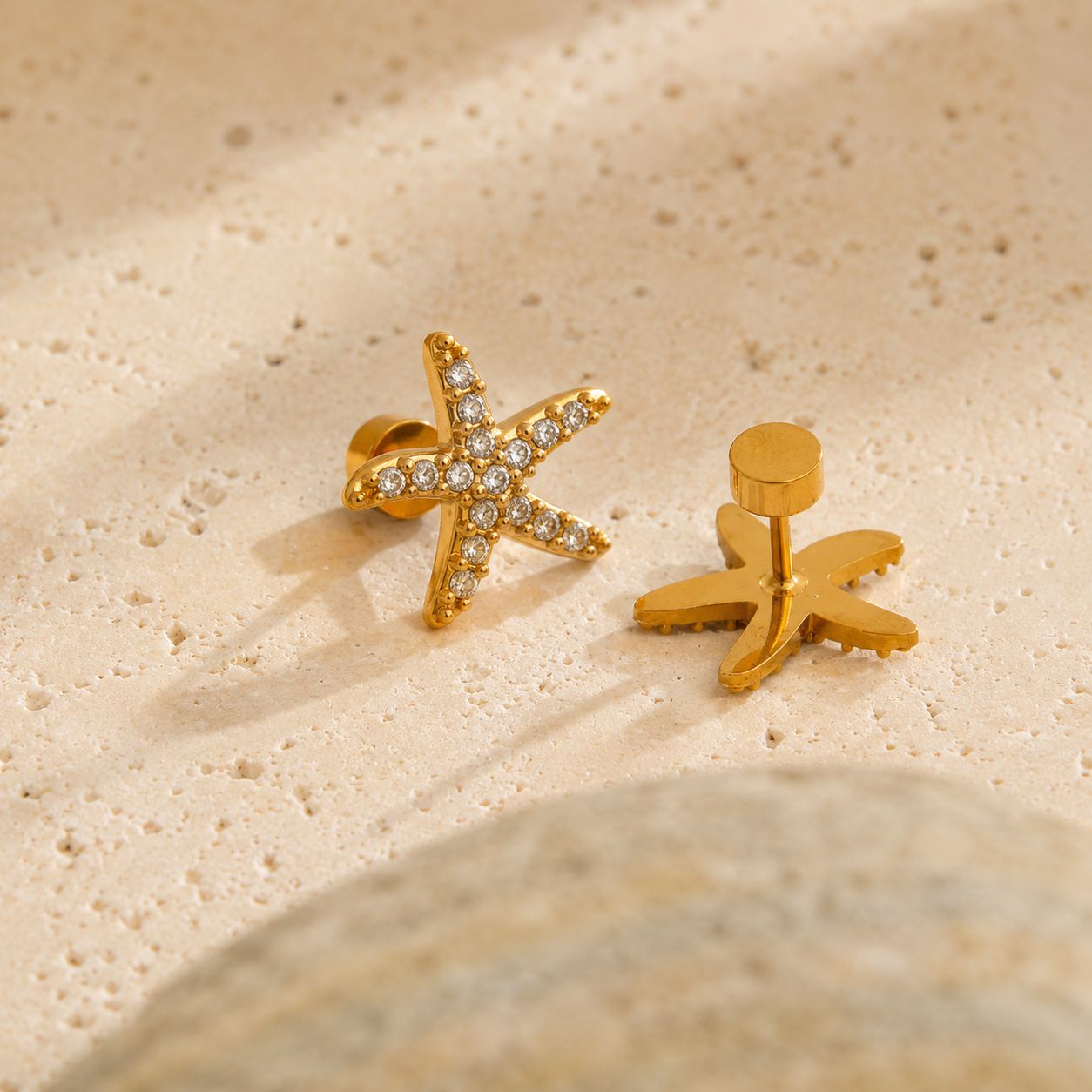 Sea Star Studs Earrings - 18k Gold Plated