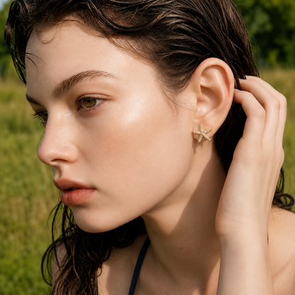 Sea Star Studs Earrings - 18k Gold Plated