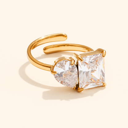Amour Duo Ring - 18K Gold Plated (Adjustable)