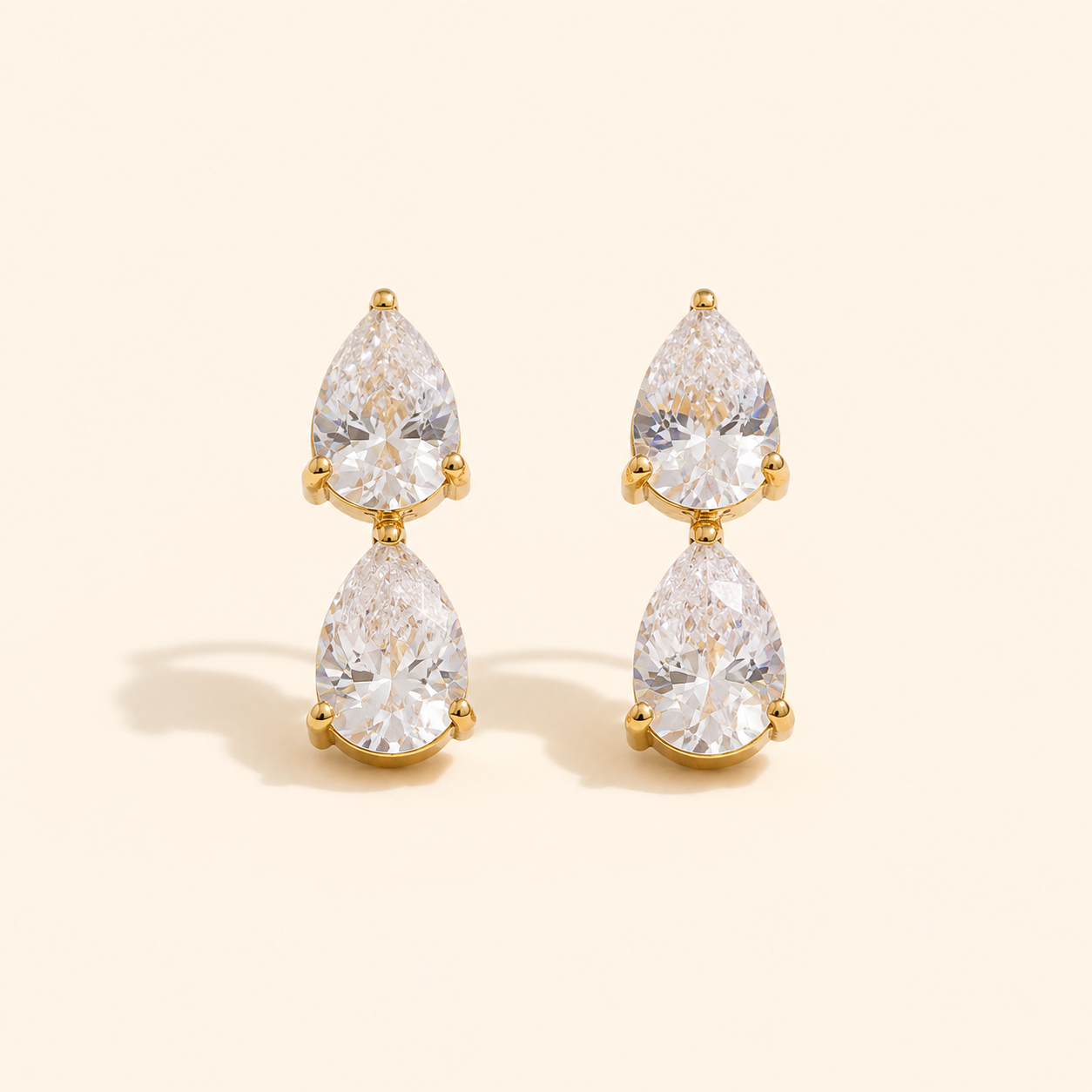 Serein Duo Drop Earrings - 18k Gold Plated