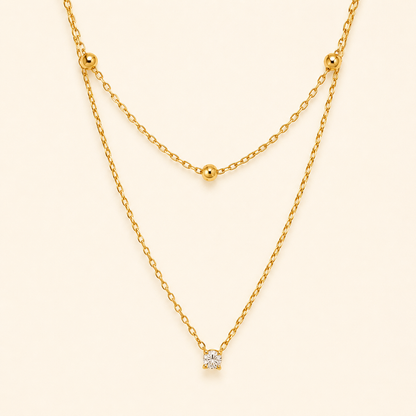 Duo Layered Necklace - 18K Gold Plated