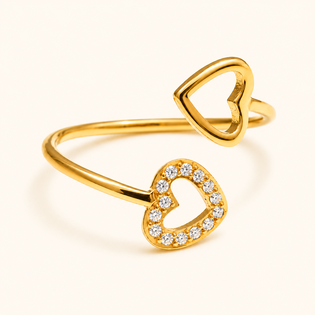 Heartline Ring - 18K Gold Plated (Adjustable)