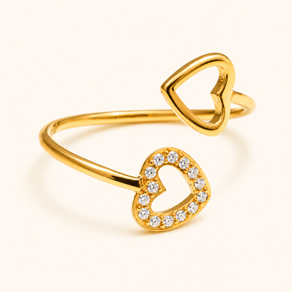 Heartline Ring - 18K Gold Plated (Adjustable)