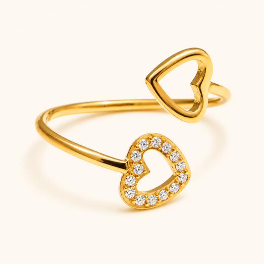 Heartline Ring - 18K Gold Plated (Adjustable)