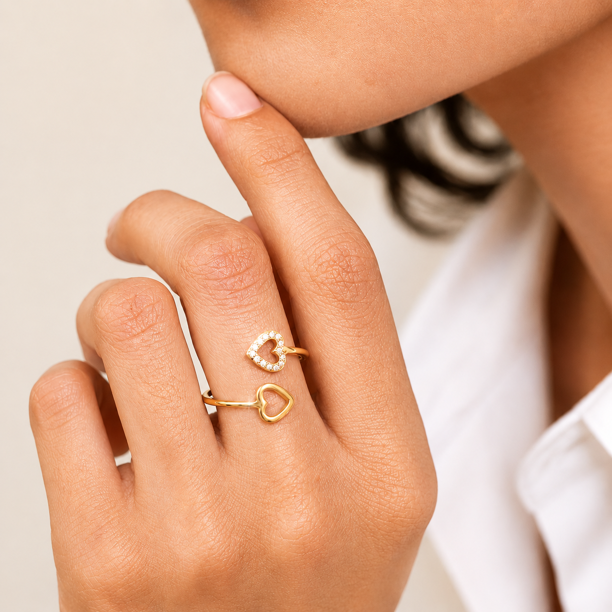 Heartline Ring - 18K Gold Plated (Adjustable)