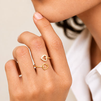 Heartline Ring - 18K Gold Plated (Adjustable)