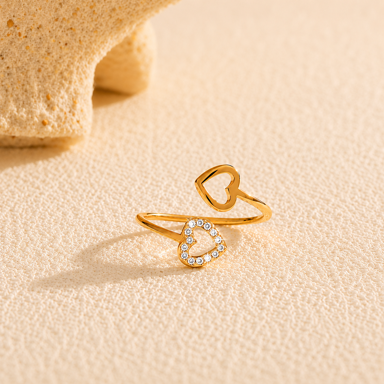 Heartline Ring - 18K Gold Plated (Adjustable)