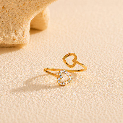 Heartline Ring - 18K Gold Plated (Adjustable)