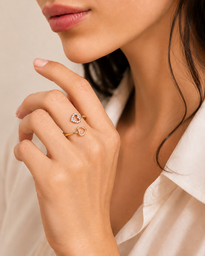Heartline Ring - 18K Gold Plated (Adjustable)