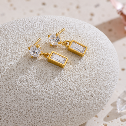 Luna Prism Drop Earrings - 18K Gold Plated